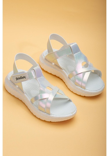 Şirinbebe Şiringenç Yüz Direkli Çapraz Bantlı Ortopedik Sedef Kız Bebek Kız Çocuk Sandalet-3092-sedef Sedef