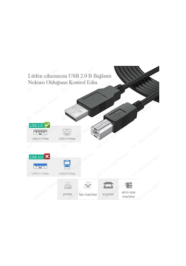 Canon Printer USB Bağlantı Lazer Yazıcı Kablosu 1.5 M