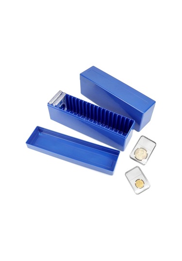 Anjiexun Adet Madeni Para Levha Saklama Kutusu 20 Levha Madeni Para Tutucuyla Uyumlu, Mavi Mavi