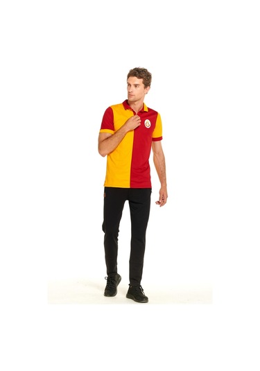 Galatasaray Lisanslı Match Day Polo T-shirt + Bileklik + Şal Kaşkol Set Ahşap Kutulu Sarı
