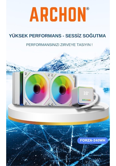 Archon Forza 240mm A-rgb Cpu Soğutucu Sıvı Soğutma Sistemi Beyaz