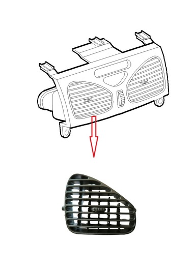 Palio Albea Siena Orta Sol Kalorifer Difüzörü Izgarası 100156716