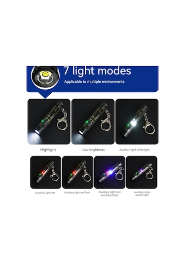 Cbtx Mns1 Mini Taşınabilir El Feneri Açık Acil Düdük Anahtarlık İle Kamp Yürüyüş Meşalesi