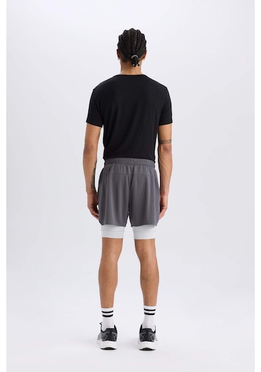 DeFactoFit Slim Fit Dar Kesim Sporcu Taytlı Şort E2760AX25SMAR58