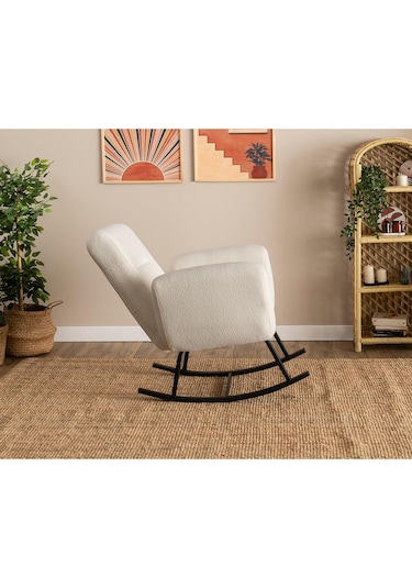 Pafu Kono Tv / Dinlenme / Baba / Emzirme Koltuğu Sallanan Sandalye - Teddy Beyaz