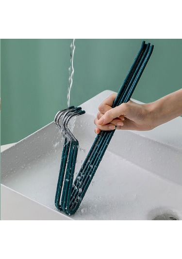 Bej Ev Depolama Ve Kurutma İçin Kaymaz Kaplamalı Pantolon Askısı Pantolon Askısı 5 Bej