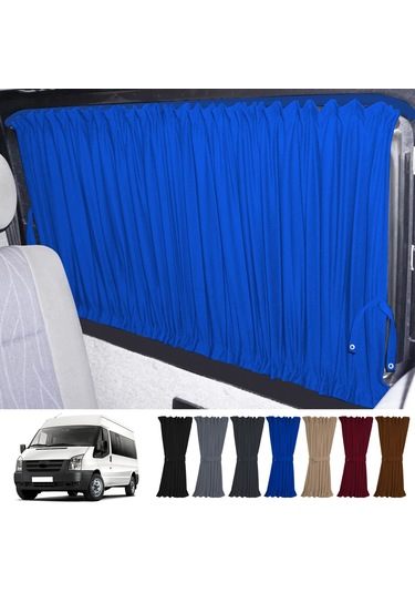 Pandami Ford Transit Uzun Şase T16 5.nesil 2000-2006 Uyumlu Mavi Raylı Oto Perde Takımı