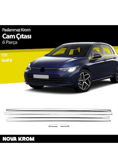 Vw Golf 8 Hb Krom Cam Çıtası 6 Prç. 2020 Üzeri A+ Kalite