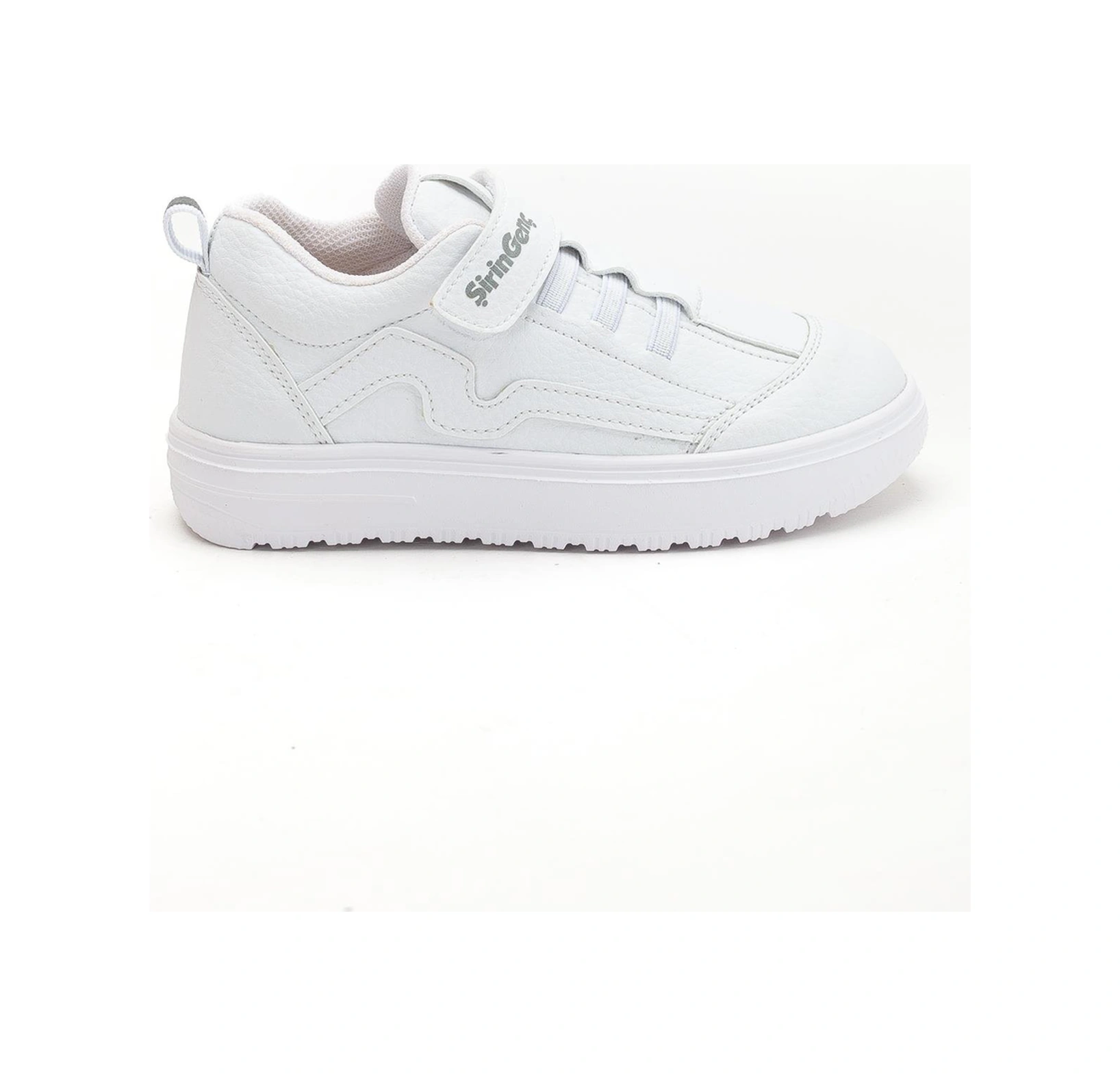 Şirinbebe Şiringenç Erkek Çocuk Spor Ayakkabı Ortopedik Beyaz Cırtlı Elastik Bağcıklı-4199 Beyaz