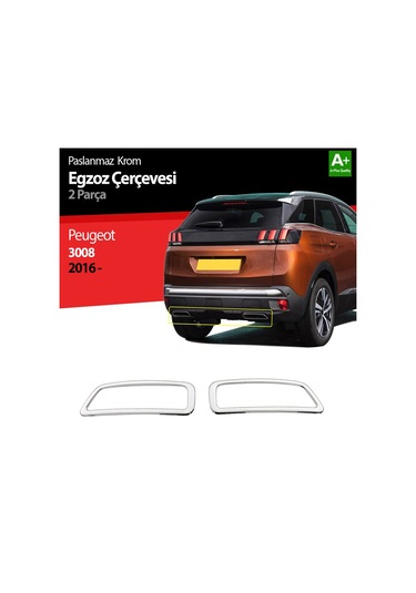 S-Dizayn  Peugeot 3008 Krom Egzoz Çıkışı 2 Prç. 2016 Üzeri