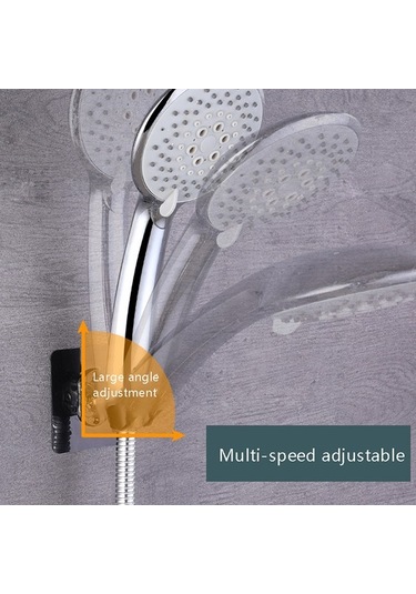 Primepickings Bk 1 Adet 7.2 7.2 Cm Ayarlanabilir Kendinden Yapışkanlı El Emme Matkapsız Duş Başlığı Tutu 2 Katlı Gri