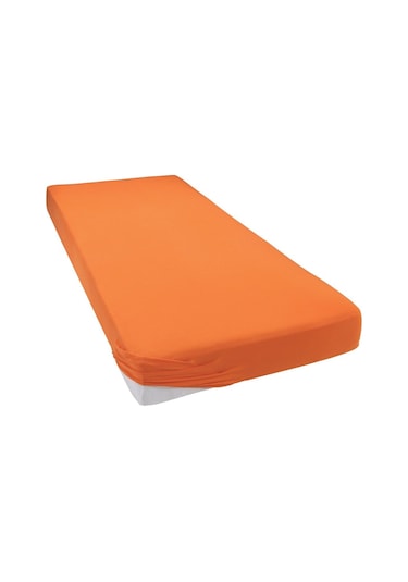 Tek Kişilik 100X200 Lastikli Penye Çarşaf- Turuncu