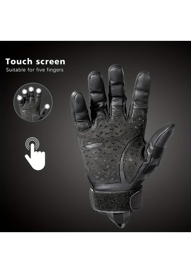 Techbloom 1 Çift Meromibe Erkek Dokunmatik Ekran Tam Parmaklı Eldiven Siyah M Nylon Karışım Güvenli Bilek Kayışı Bisiklet Spor Halloween