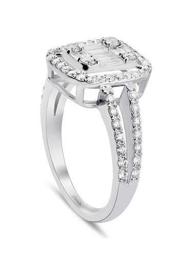 0.85 Ct Baget Pırlanta Modern Tasarım Yüzük
