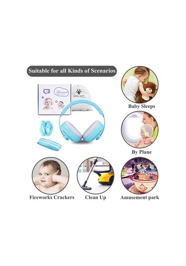 Didadodo Güneş Gülümseme Bebek Kulaklığı, Gürültü Koruması, 0-2 Yaş, Güvenli