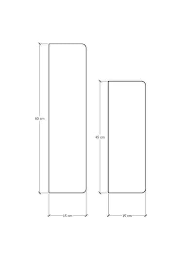 Modern Organizer Düzenleyici Dekoratif 2'li Kitaplık Banyo Mutfak Duvar Rafı Ceviz