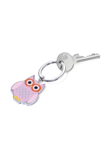 Troika Rosy Anahtarlık - Curly - Krom Kaplama Emaye Metal, Pembe