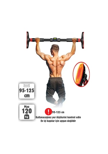 Unichrome Kapı Barı Koridor Barfiksi Barfix Spor Aleti Demiri 90 - 130 CM