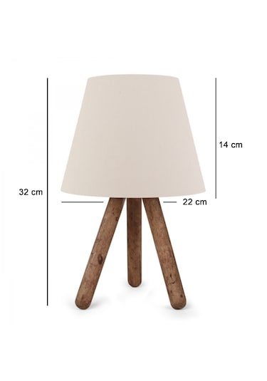 Homing AYD-3170 Tasarım Ahşap Başlıklı Abajur Krem