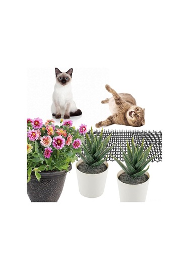 Vkemall Kedi Engelleme Matı, Plastik Tikanlı, Kedi Yatağı/kanepe Koruyucu, Kesilebilir, Esnek Konumlandırma, Siyah, 20x40 Cm