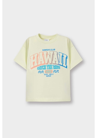 Defacto Erkek Bebek Bisiklet Yaka Baskılı Kısa Kollu Tişört E1076a525smgn240 Yeşil