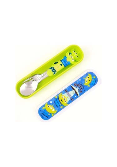 Fastbuy 3 Adet Buzz Lightyear Paslanmaz Çelik Çatal Seti, Yabancı Uzay Temalı Kamp Piknik İçin Dayanıklı Hediye Ahşap Çatalla Ahşap