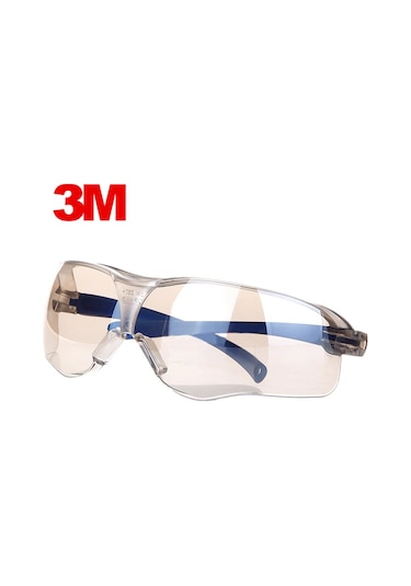 Xiyyadms 3m 10436 Geniş Görüş Alanlı, Uv Koruyucu, Anti-şok Polikarbonat Güvenlik Gözlüğü, Mavi Çerçeve