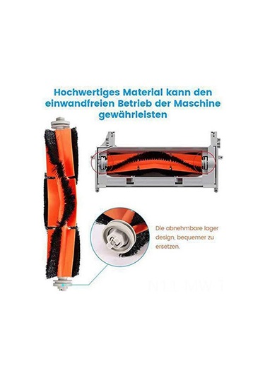 Moveevo Xiaomi Taş Robot Süpürge Fırça Ve Hepa Filtre Seti - 2 Adet Ana Fırça + 4 Yan Fırça + 4 Filtre