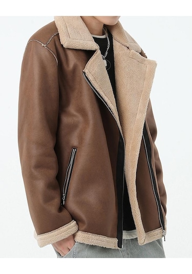 Sımıcg Sonbahar Ve Kış Ceketleri Erkek Deri Ceket Kahverengi