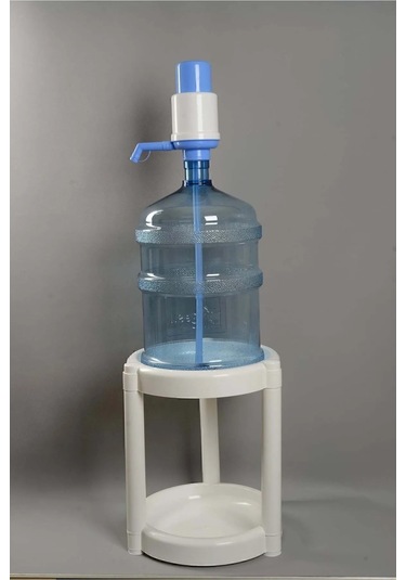 Basmali Damacana Su Pompası Manuel El Pompası - Elektriksiz Beyaz - Mavi