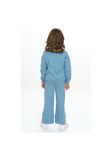 Toontoy Kız Çocuk Mood Nakışlı Eşofman Takım Koyu Mavi