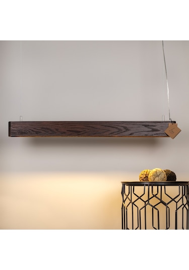 Soft Kahve Modern Ahşap Aydınlatma - Minimal Led Sarkıt Avize Kahverengi