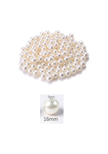 500 Gram 16mm Krem Renk Plastik İnci Boncuk Çanta Ve Takı Yapım Boncuğu 170 Adet