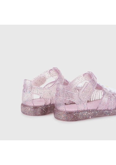 Igor Tobby Gloss Flor Çocuk Sandalet - Simli Pembe Pembe