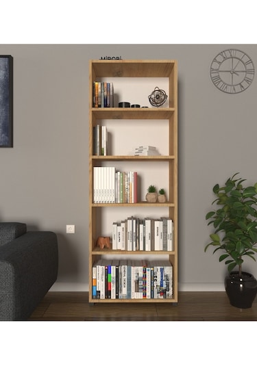 Modern 5 Raflı Kitaplık Dekoratif Kitaplık Rivoli