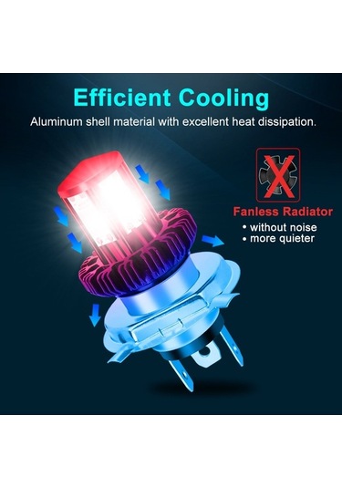 Ganzhoushop Suntek Motosiklet Motosiklet Lo Led Işın Hi Far Beyaz Ba20d Ampülleri 6000k Eg Beyaz