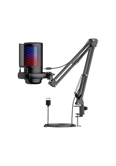 Rgb Ve Usb Podcast Gamer Youtuber Mikrofon Seti Online Ders
