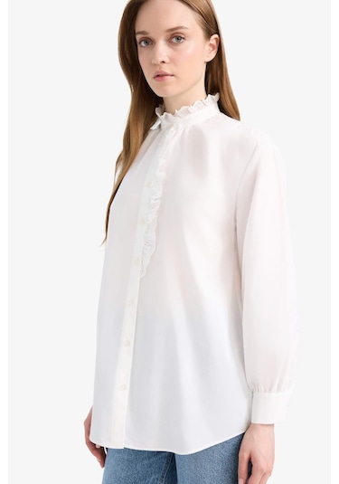 DeFacto Dik Yaka Terry Cotton Uzun Kollu Tesettür Gömlek Tunik F1356AX25SMER105 DeFacto Dik Yaka Terry Cotton Uzun Kollu Tesettür Gömlek Tunik F1356AX25SMER105