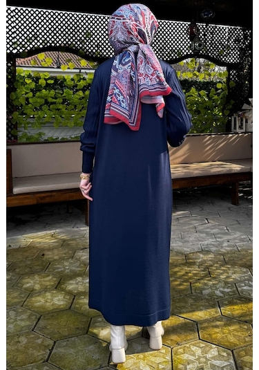 Yağmur Triko Elbise Lacivert Normal