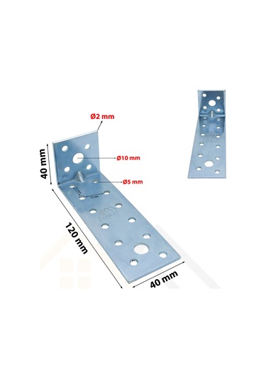 Deprem Mobilya Dolap Sabitleme Aparatı Seti 40x40x120mm -L Demir Gönye Köşebent Bağlantı