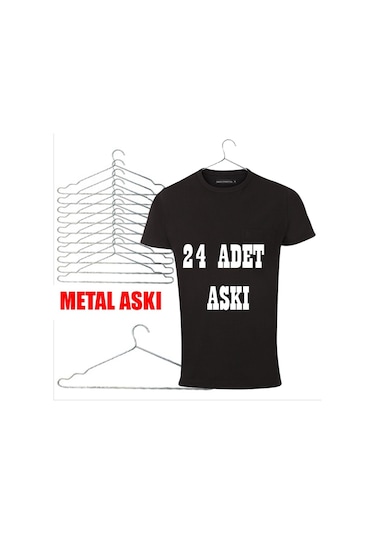 Metal Elbise Askısı Kıyafet Askısı 24Lü Askı 6066 Çok Renkli