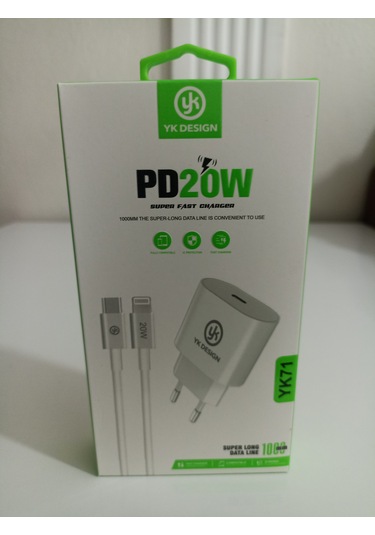 Yk Design Yk71 Pd20w Süper Hızlı Şarj Seti Adaptör Kablo Set Halinde