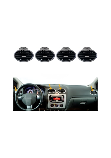 Ford Focus 2 Kalorifer Üfleyici Izgara Takımı Krom 4 Adet 2006-2010