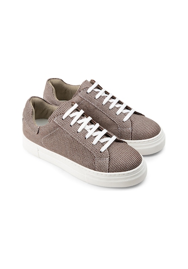 Deery Hakiki Deri Vizon Rengi Sneaker Kadın Ayakkabı - Z1681Zvznc05 Vizon