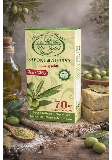 Promar Doğal Ve El Yapımı Defne Garlı Halep Sabunu 3 x 125 G