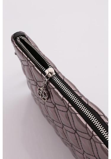 Dgn 4004 Kadin Baklava Dilimi Desenli Çanta 4004-2337-R13773 Platin