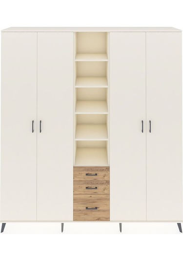 Hyperion Dolap 17 Raflı 3 Çekmeceli 4 Kapaklı 220x44x243 Aytaşı-aytaşı/çam Aytası/atlas Çam