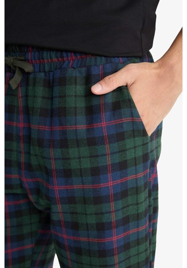 Defacto Regular Fit Cepli Uzun Boy Kareli Pijama Altı F5213ax25wngn500 Yeşil