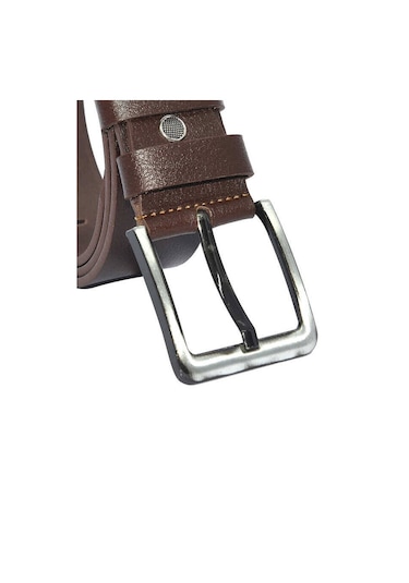 Süzer Deri Kahverengi Hakiki Deri Düz Renk 4.5 Cm.lik Spor Kemer - Tek Katmanlı Manda Derisi - 509-düz-21sb 001