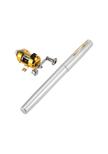 Leezsing Alüminyum Allyumun Ve Fiberglaslı Mini Olta Seti - 20.5cm Kapalı, 99cm Açık Uzunlukta Olta Ve Makara İçeren Taşınabilir Av Gereci Gümüş